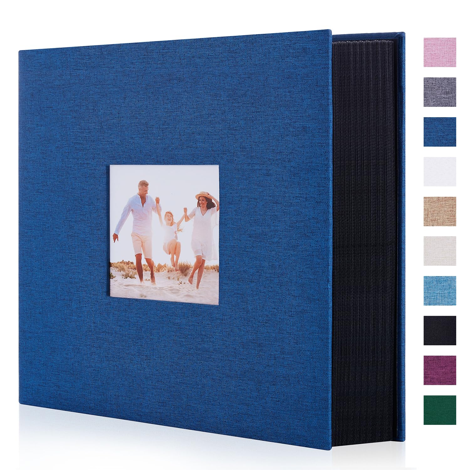 MiaikoePhoto Album 6x4 600 Pockets Slip in Large Capacity Album for Family Wedding Anniversary Linen Album Book Holds 600 Horizontal and Vertical 10x15cm Photos(600 Pockets, Blue)