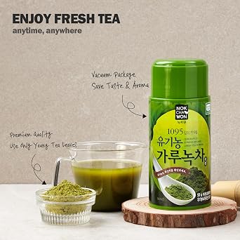 [Nokchawon] Organic Korean Green Tea Powder - 100% Unsweetened Matcha for Lattes, Smoothies and Baking - USDA Organic Premium Culinary Grade Green Tea - 1.77 oz