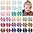 30PCS 2 Inches Baby Girls Hair Bows Ties Mini Pinwheel Boutique Elastic Hair Rubber Ribbon Hair Band Accessories for Kids Toddlers Infants