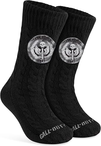 Call of Duty Slipper Socks for Men Teenagers - Soft and Warm Bed Socks with Non Slip Grip Pads One Size - Mens Gifts