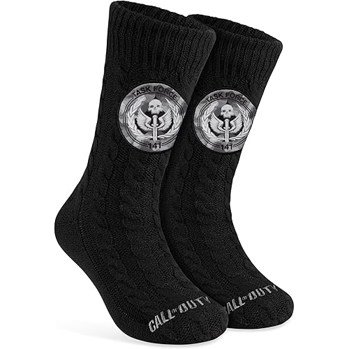 Call of Duty Slipper Socks for Men Teenagers - Soft and Warm Bed Socks with Non Slip Grip Pads One Size - Mens Gifts