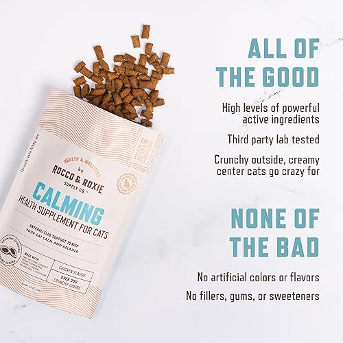 Miniatura 21 de Rocco & Roxie Alivio de la alergia para gatos, suplementos y vitaminas para gatos, probióticos para apoyar la salud intestinal, aceite de pescado