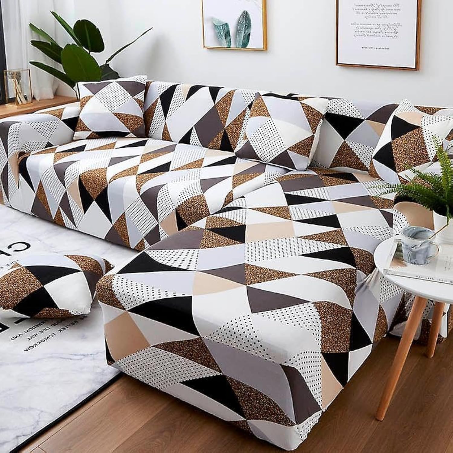 Lukzer Polyester Blend L-Shaped Sofa Cover For Living Room Furniture,Flexible Slipcover For Couches And More(Right Hand Side,Prism Dotted),Multicolor (B0D2L7XGCB) Amazon Price History, Amazon Price Tracker