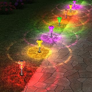 8-Pack Solar Mushroom Outdoor Lights — Waterproof Multicolor for Garden & Pathway