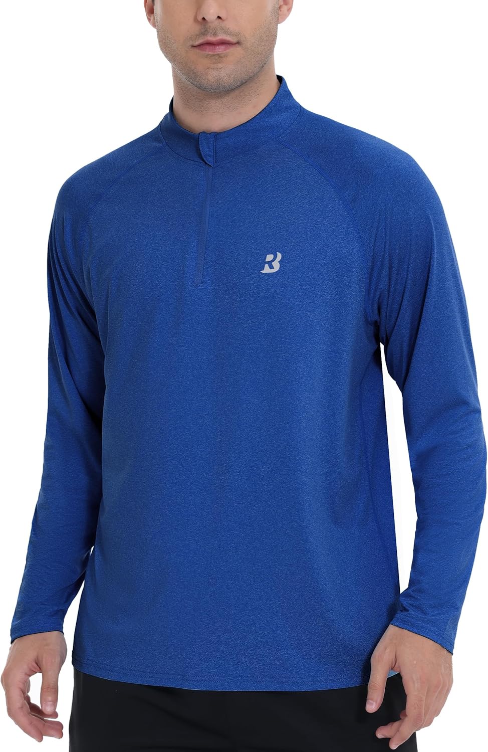 Roadbox Quarter Zip Pullover Men Sun Shirts, Running Workout Long Sleeve UV Shirt, UPF 50+ Quick Dry Athletic Rash Guard - Image 2