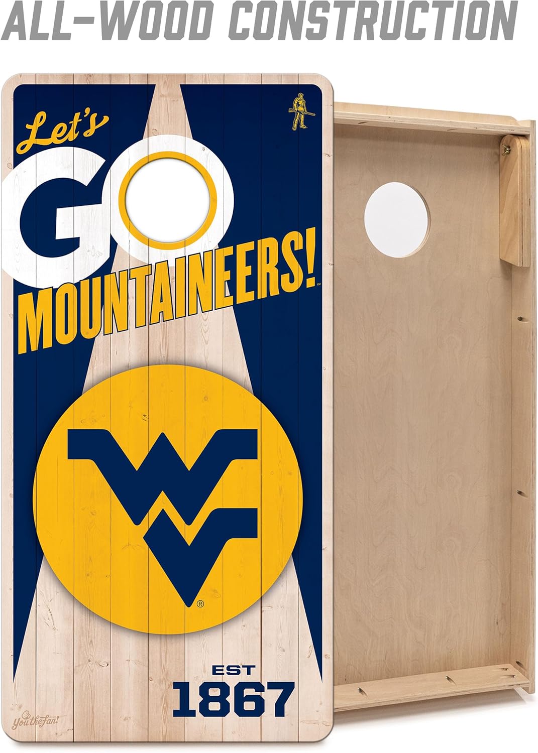 YouTheFan NCAA 2’ x 4’ Professional Wood Cornhole Game with Logo Bags