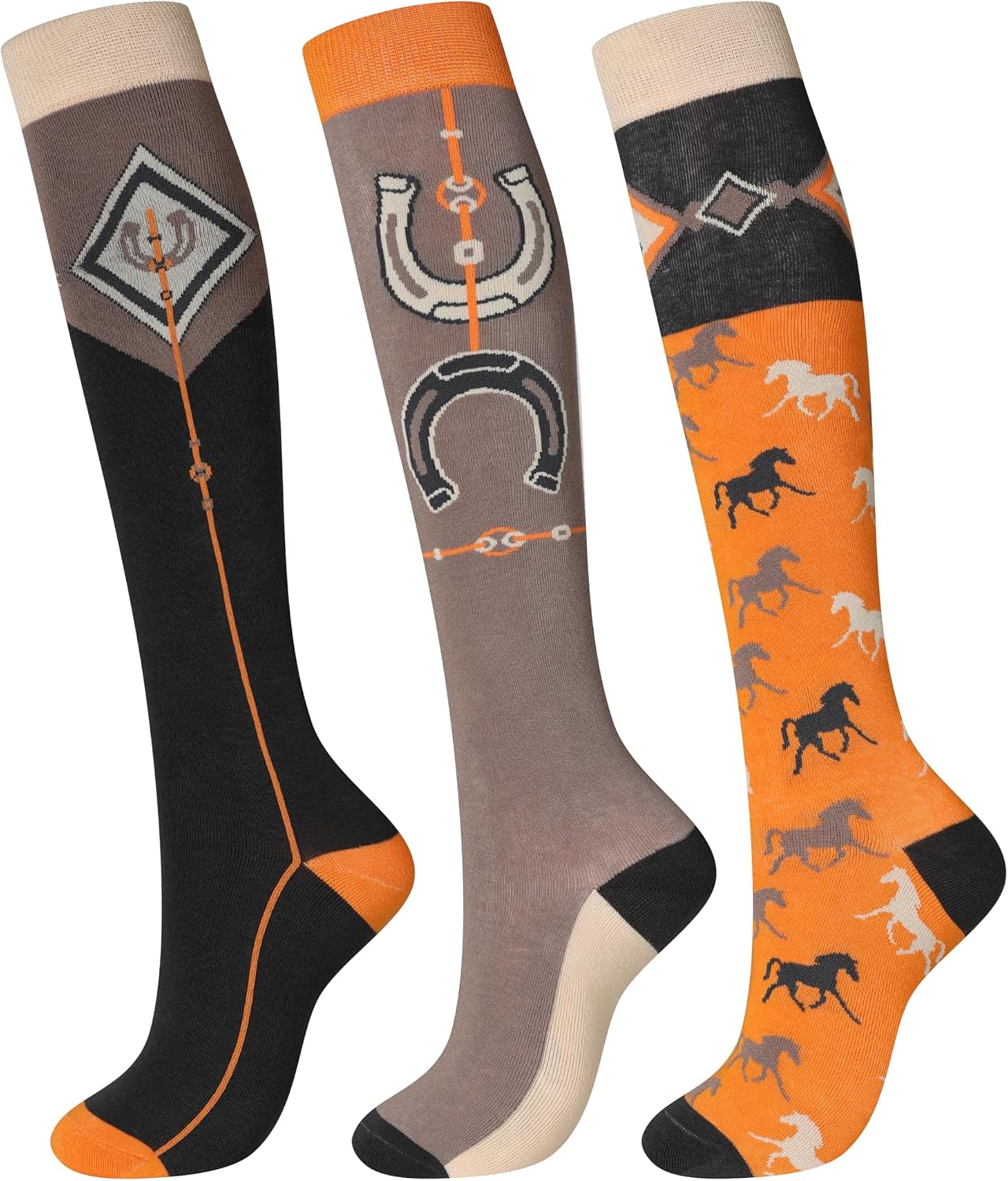 Harrison Howard Women’s Equestrian Socks, Knee High Tall Boot Riding Socks, Soft Breathable Horseback Riding Socks, 3 Pairs