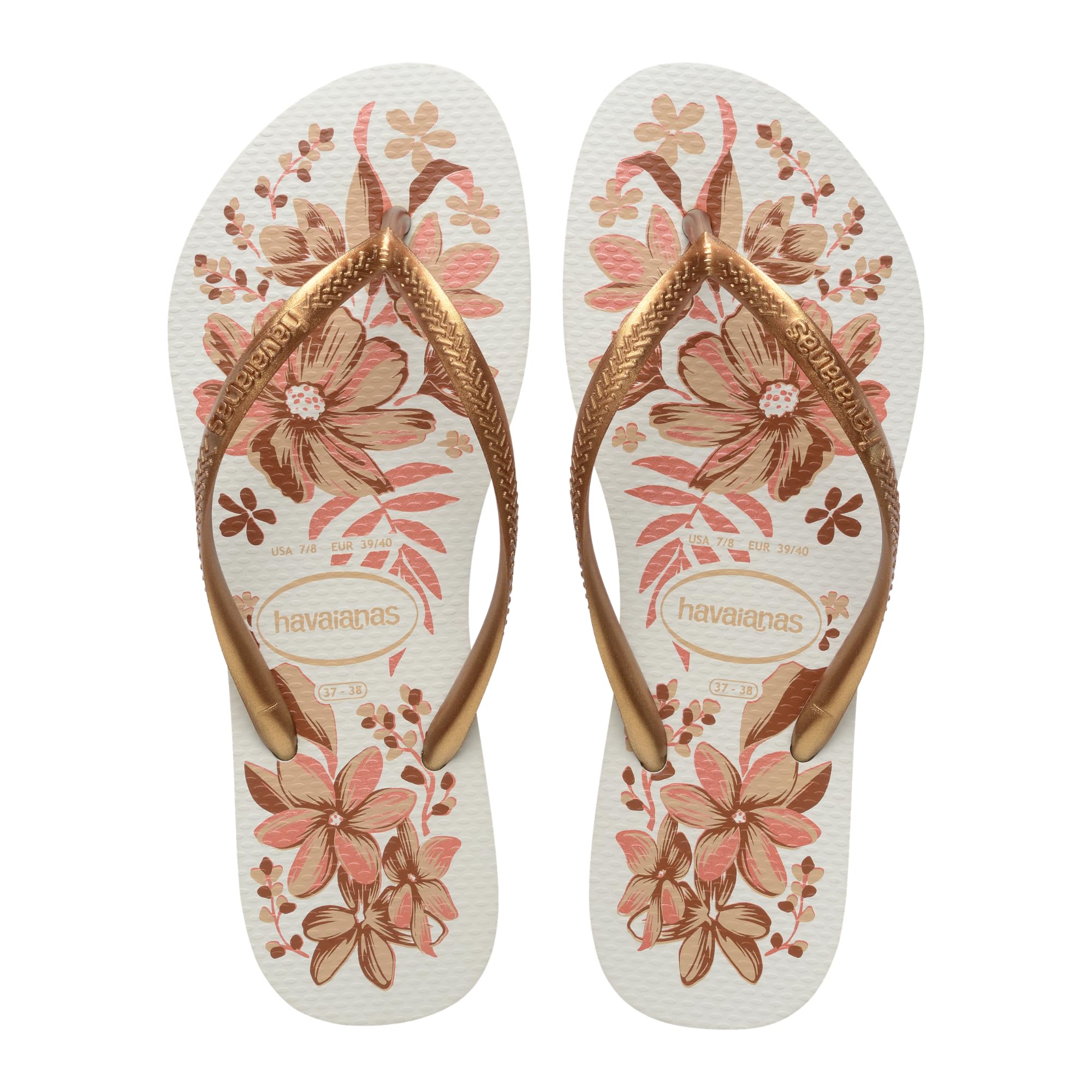 Havaianas Women's Slim Organic Flip-Flop, White Golden, 4.5/5 UK