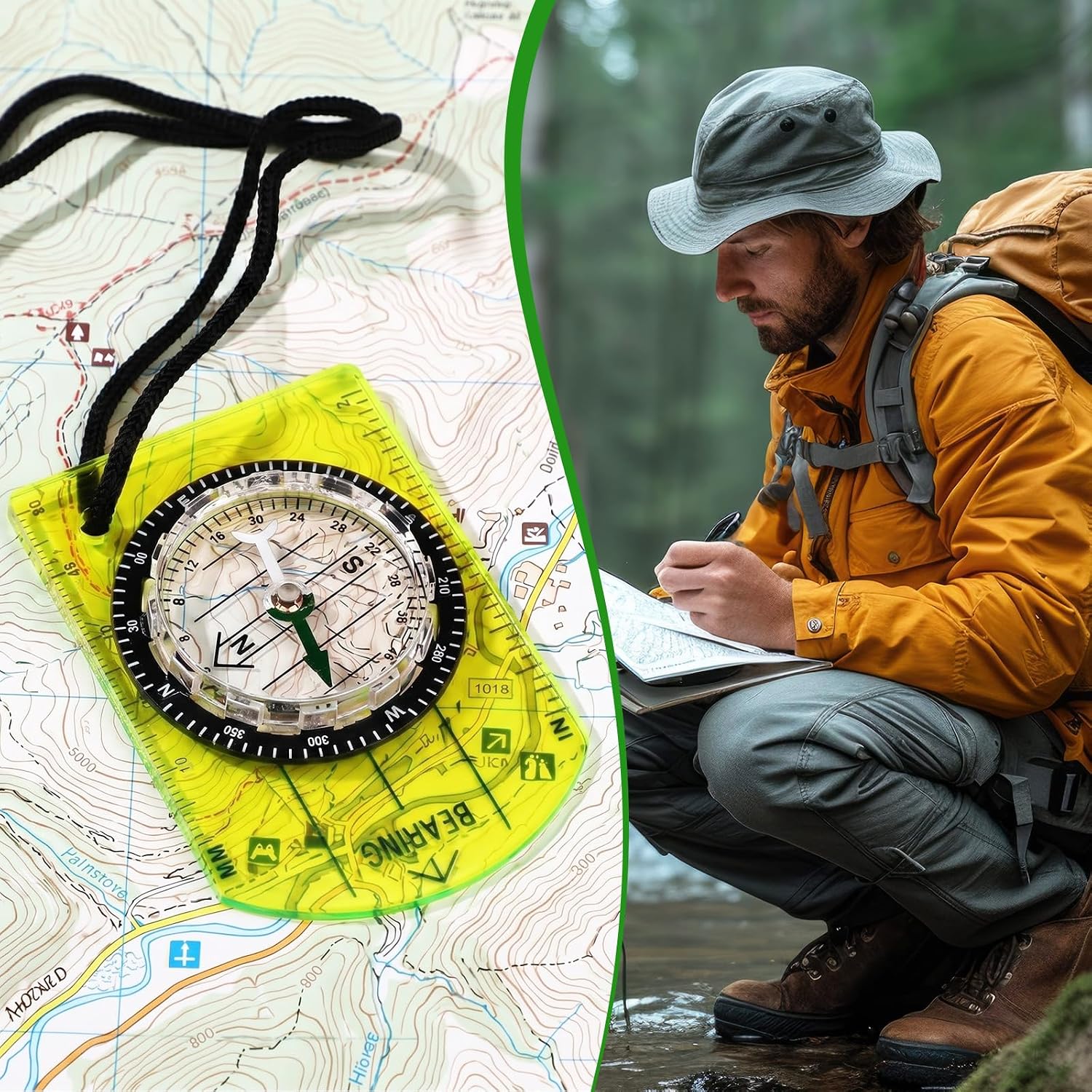 50 Pack Orienteering Compass Bulk Advanced Baseplate Compass Hiking Survival Camping and Navigation Tool Survival Gifts for Hiking Camping Backpacking Map Reading