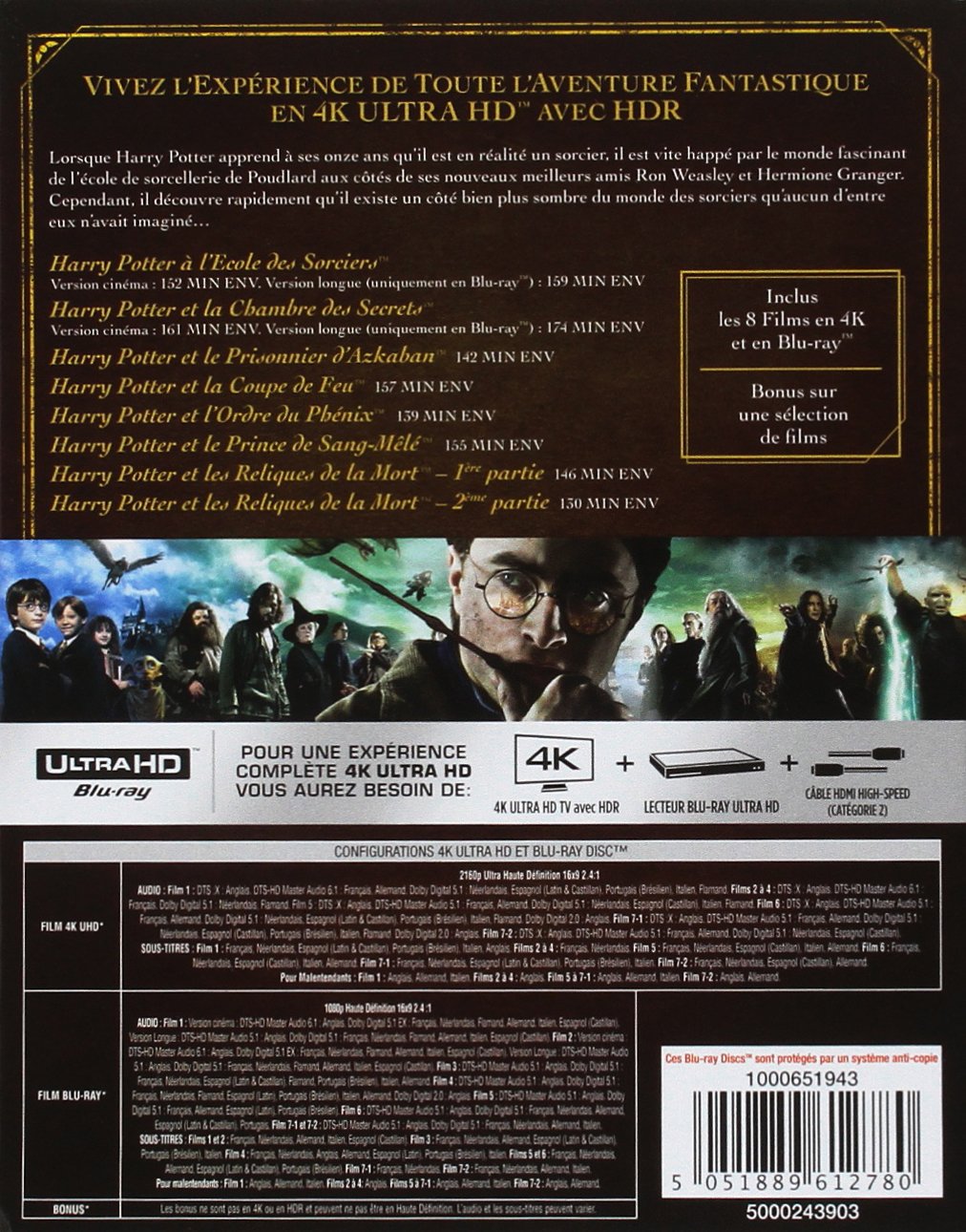 Harry Potter - Coffret Intégrale 8 Films [4K Ultra-HD + Blu-Ray]