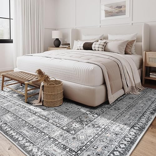 Miniatura 7 de zesthome Alfombras de área de 5 x 7 pies, ultrafina, lavable, resistente a las manchas, antideslizante, para sala de estar, dormitorio, alfombra