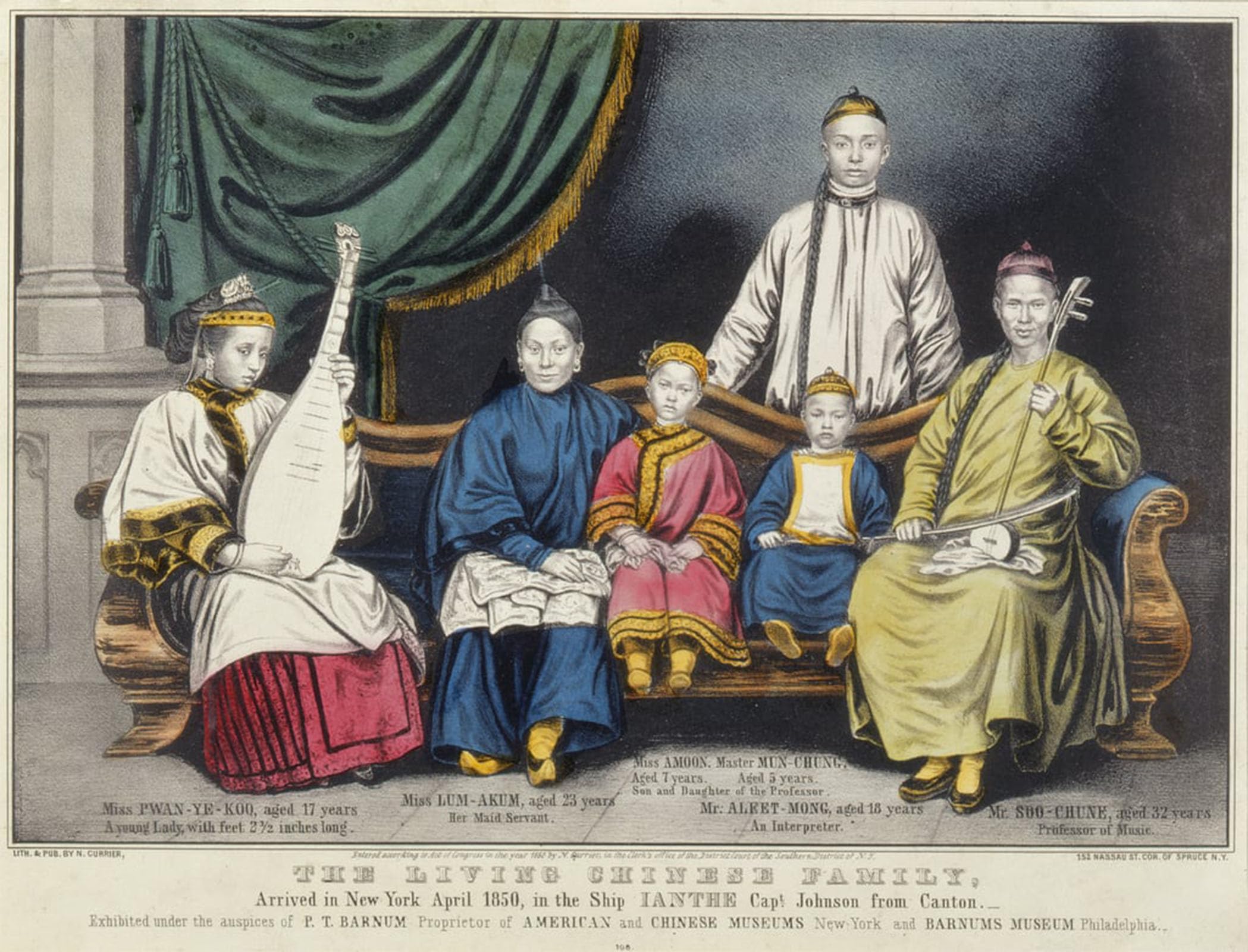 POSTERIIk Vintage Art Print Images Pictures Print Poster Advertising the Living Chinese Family by Nathaniel Currier Modern Colour Posters for Office Home Decor 60x90cm