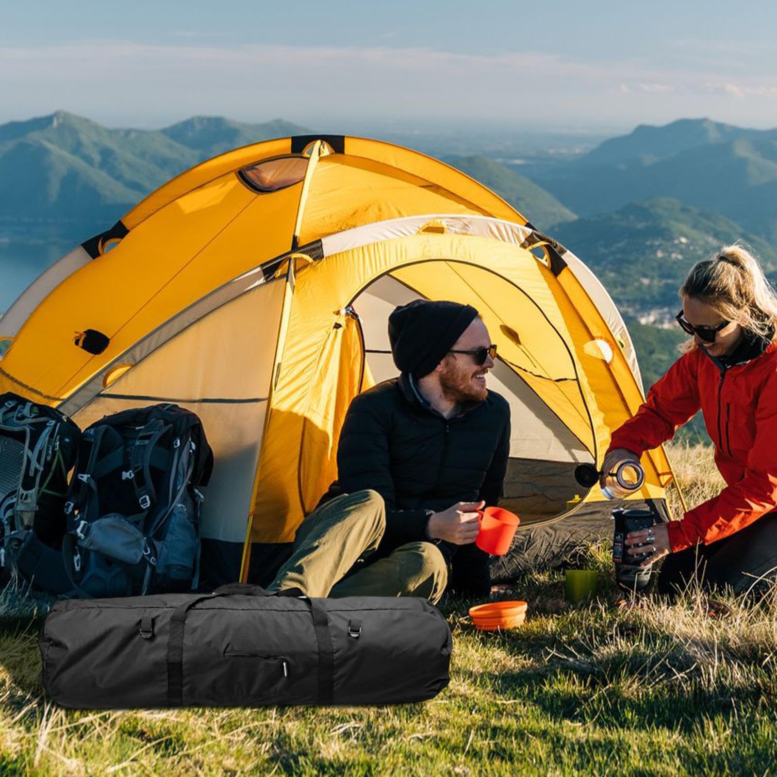 Générique Borsa da viaggio extra larga, impermeabile e con cerniera lampo, borsa per ingranaggi pieghevole, Heavy-Duty Storage, Sturdy Carry Handles for Travel, Camping and Outdoor Packing