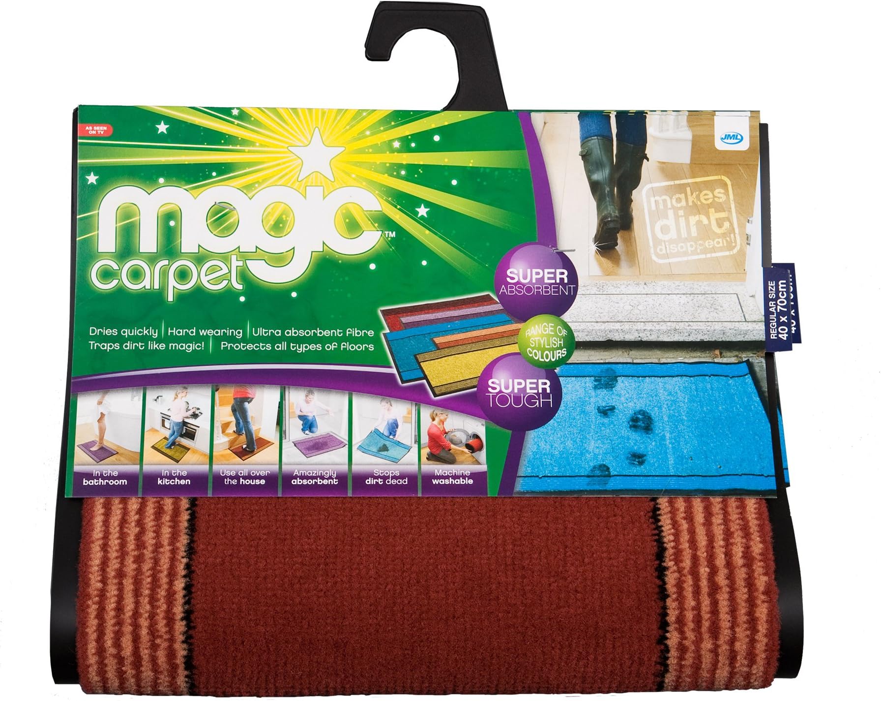 Magic Carpet: Super-Absorbent Indoor & Outdoor Mat, Small (Terra Cotta Brown)