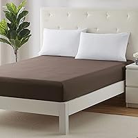 Vista 9 de Clara Clark Sábana bajera, bolsillo extra profundo para colchón profundo, solo sábana bajera suave de lujo, tamaño Queen, color marrón chocolate