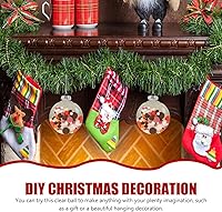 Vista 9 de HOMSFOU Bolas de adorno de plástico, bola plana transparente, adornos de Navidad, adornos colgantes rellenables de plástico, bola de globos de disco