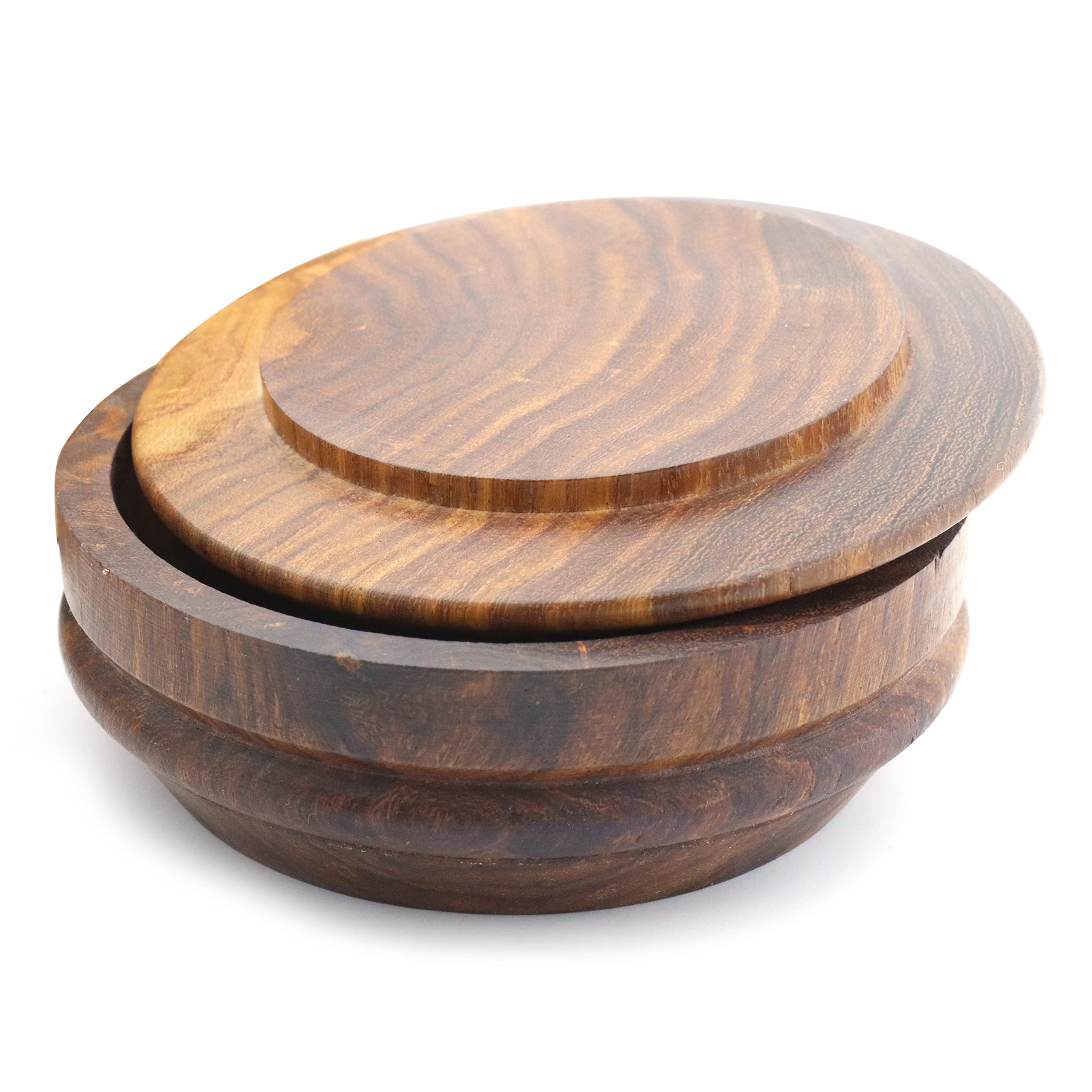 Jag Shaving Bol à raser - Blaireau en bois - Bol à savon à raser durable - Avec couvercle - Porte-savon à raser - Collection durable
