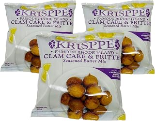 Krisppe Rhode Island Clam Cake & Fritter Batter Mix 3-Pack - Authentic New England Crispy Seafood Fry Blend