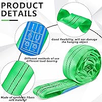 Vista 3 de Fabbay 4 eslingas redondas de poliéster resistente de 4 pies, correas de elevación redondas para elevación, remolque, mudanza, muebles