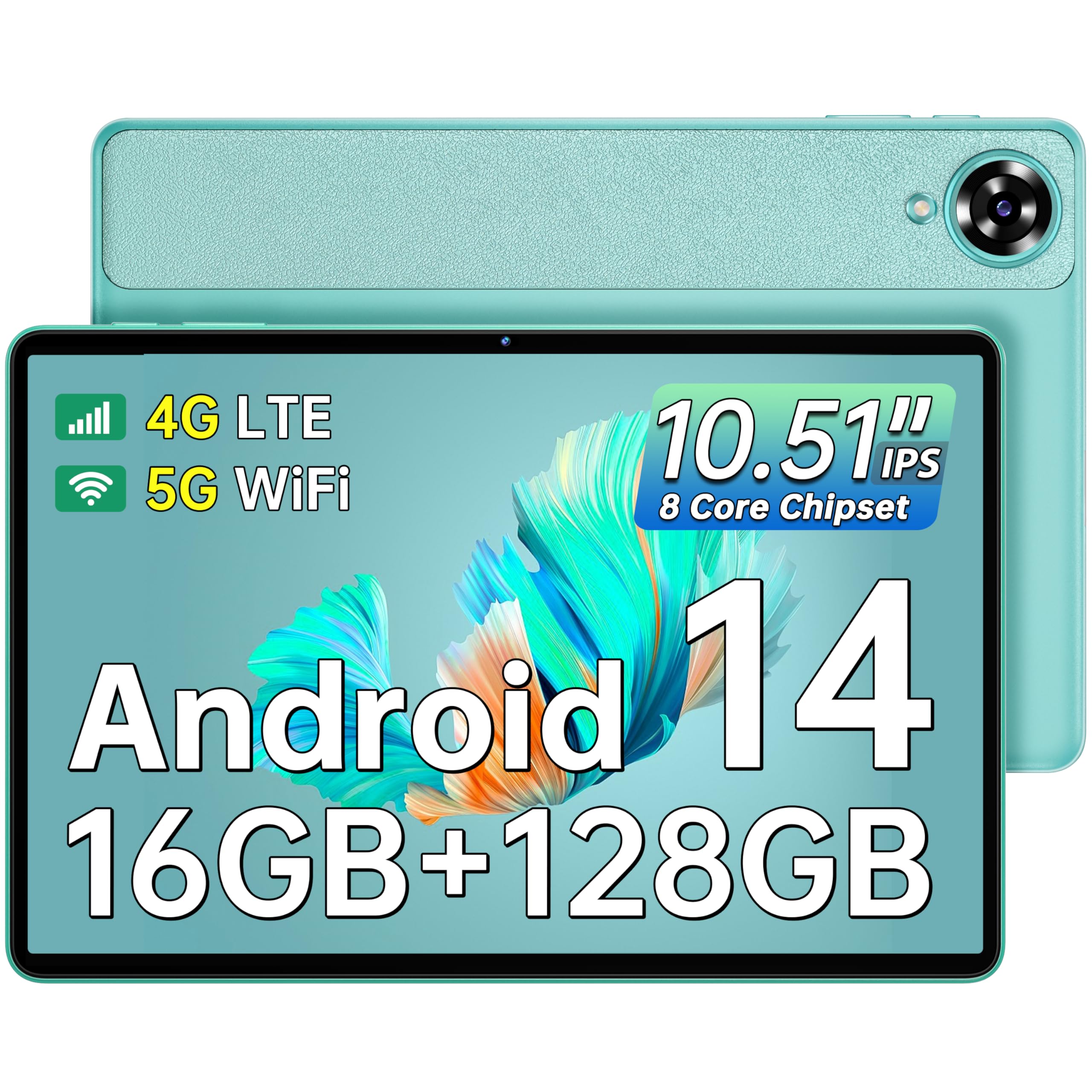 OUKITEL OT11 Tablet 11 Pollici, 16 GB RAM + 128 GB ROM (1TB TF) Tablet Android 14, 2024 Nuovo Tablet in Offerta con Octa Core, 8000 mAh, 1920 × 1080 HD IPS, 5G WiFi, Widevine L1, TUV (Verde)