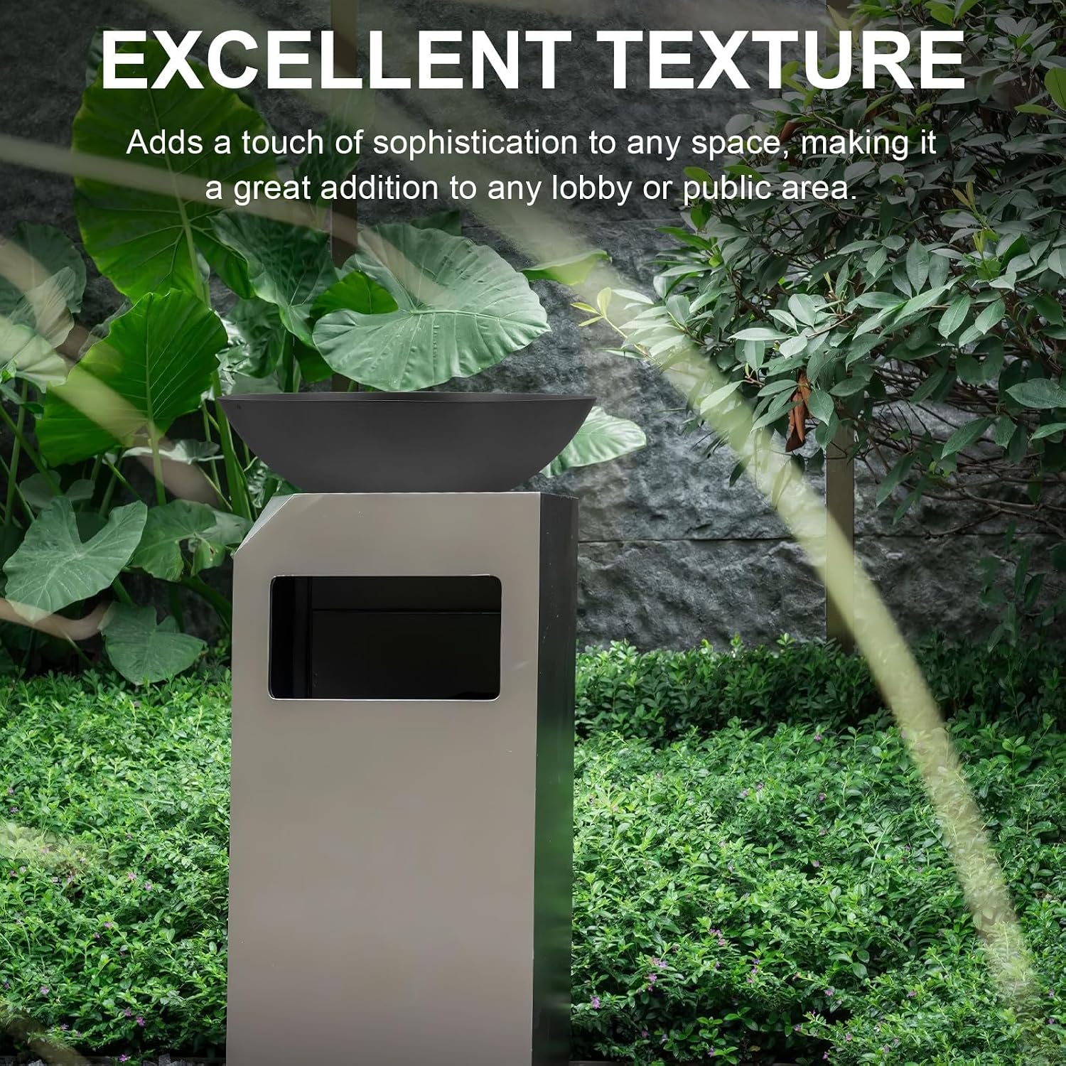 Reusable Iron Ashtray Cigarette Ash Container with Generous Capacity for Hotel Lobby Floor Use, Stylish Black Smoking Ash Tray Designed for Indoor Public Spaces