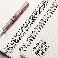 Vista 3 de AHGXG Cuaderno de papel cuadriculado A5 en espiral (paquete de 3) diario en espiral de 5.7 x 8.3 pulgadas, cuádruple rayado, con papel grueso