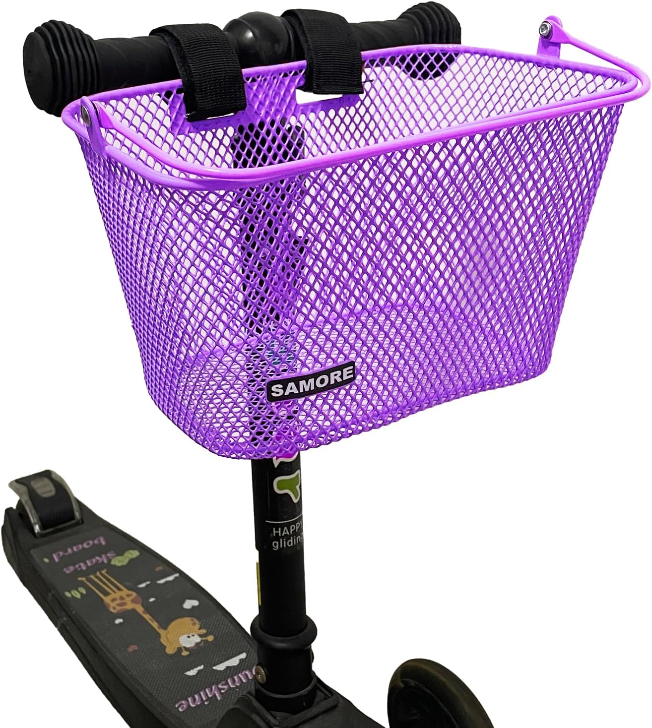 SAMORE Kids Bike Basket with Handle Bike Baskets for Children Cute Small Front Bicycle Handlebar Basket for Girls & Boys