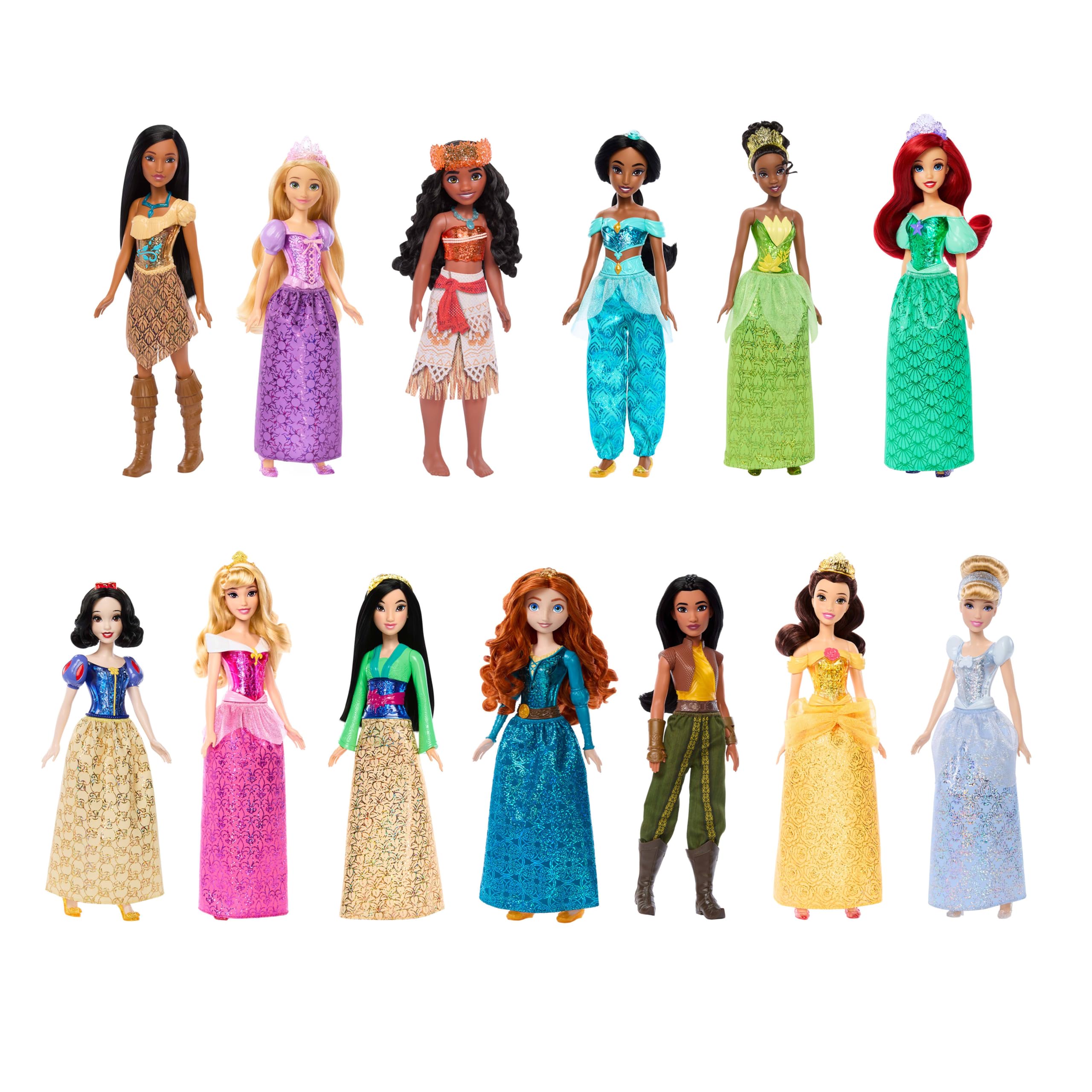 Mattel Disney Princess Ultimate Princess Collection with 13 Fashion Dolls in