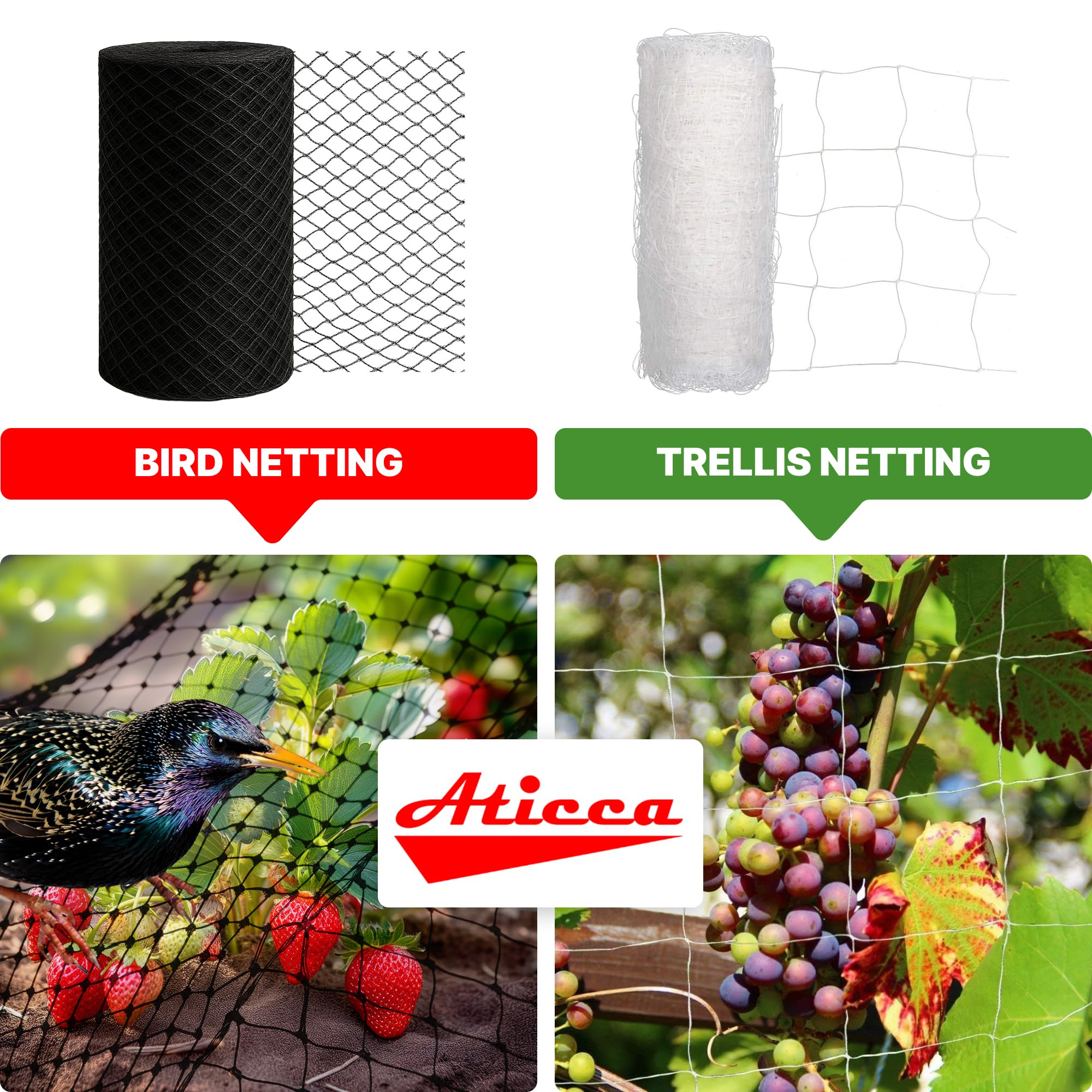 Aticca Red para pájaros de 13 x 40 pies