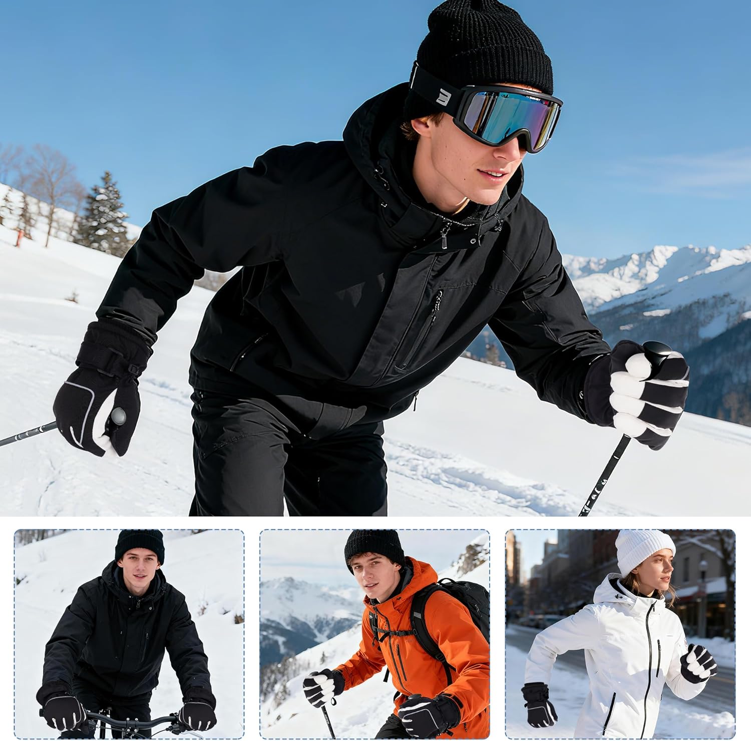 Winter Gloves Men Waterproof Gloves Thermal Ski Snow Gloves with Screen Touching for Cold Weather Outdoor Sports Work - Image 7