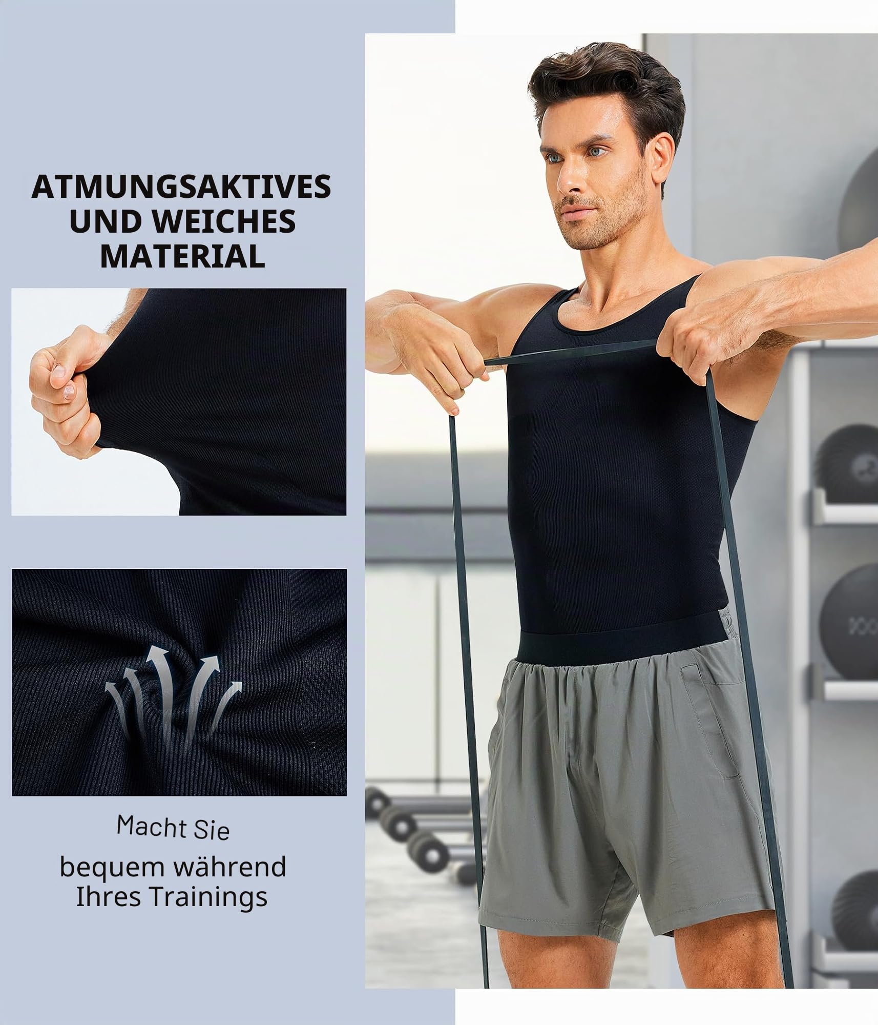 KUMAYES Kompressionsshirt Herren Unterhemden Shapewear Bauchweg Unterhemd Ärmellos Body Shaper Herren Männer Korsett Tank Top