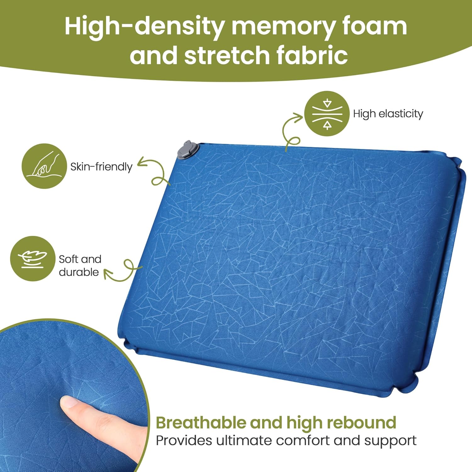 Inflatable Seat Cushion for Airplane Travel Waterproof Air Pad with Repair Kit and Storage Bag, Portable Office Car Stadium Hiking Seat Pad (15.75"x11.82")