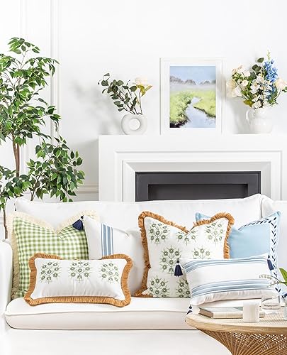 Miniatura 9 de Hofdeco Premium Funda de almohada para patio costero para interiores y exteriores, 20 x 20 pulgadas, repelente al agua para patio trasero, sofá,