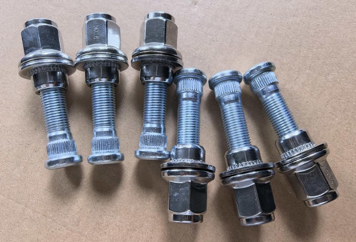 6pcs 610-789 M14*1.5 Serrated Wheel Stud 43222-1LB0A with Lug Nuts Replacement for Nissan NV1500 NV2500 NV3500 Titan XD Armada, Infiniti QX56 QX80