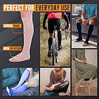 Vista 2 de Doc Miller Open Toe Compression Socks for Men & Women, 30-40 mmHg Knee High Support, Toeless Design for Daily Leg Comfort, Breathable Nylon Spandex