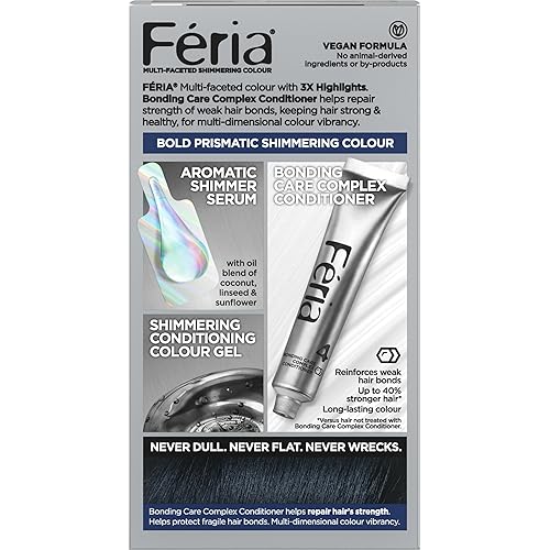 Miniatura 9 de L'Oreal Paris Feria - Tinte permanente multifacético y brillante, 21 Starry Night (negro brillante), paquete de 1