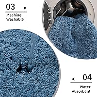 Vista 38 de Alfombra de inodoro blanca 22x24, antideslizante, esponjosa, alfombra de piso para baño en forma de U, lavable, alfombra de contorno para inodoro