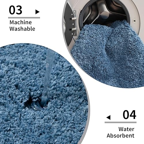 Miniatura 38 de Alfombra de inodoro blanca 22x24, antideslizante, esponjosa, alfombra de piso para baño en forma de U, lavable, alfombra de contorno para inodoro