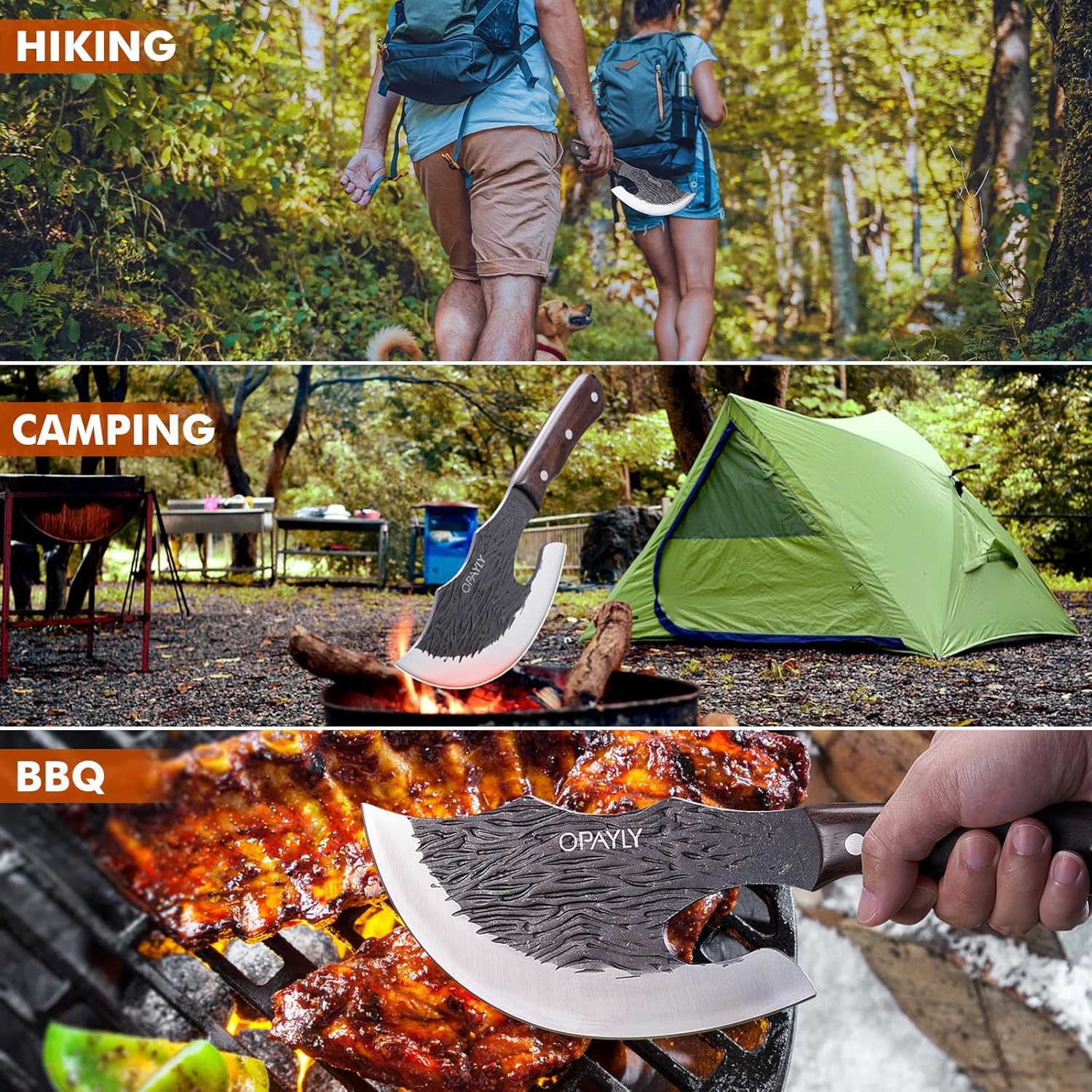 Butcher Meat Cutting Cleaver Knifes Hand Forged Viking Cleaver with Cover Meat Bone Kitchen Knifes High Carbon Bone Choppe for Kitchen Outdoor Camping BBQ men gifts - Image 5