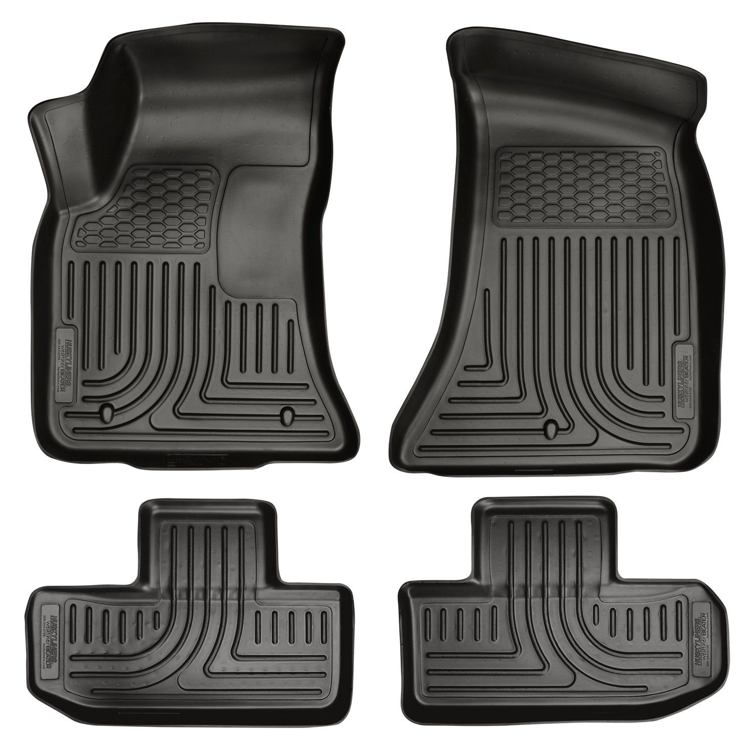 Husky Liners Weatherbeater Floor Mats | Fits 2011-2015 Dodge Challenger | Front & 2nd Row, 4-pc Black - 98071