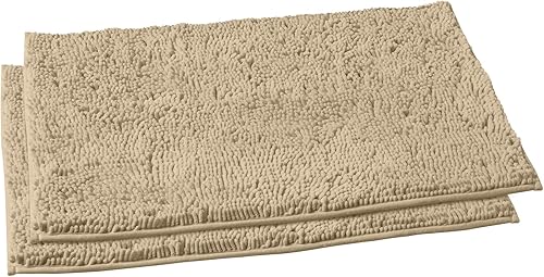 Juego de tapetes LuxUrux para bañoducha de microfibra de felpilla extrasuave de 1 pulgada de alto, muy absorbente mide16 x 24 pulgadas (23 x 36