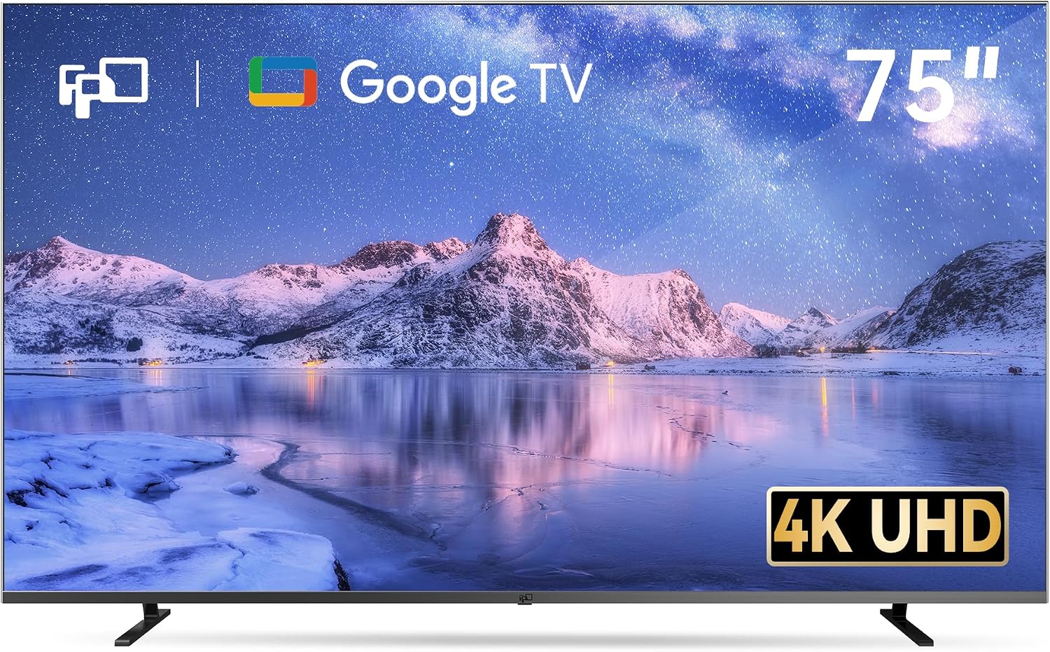 FPD 75 Inch Smart TV, 4K UHD LED Google TV, HDR 10, MEMC Television