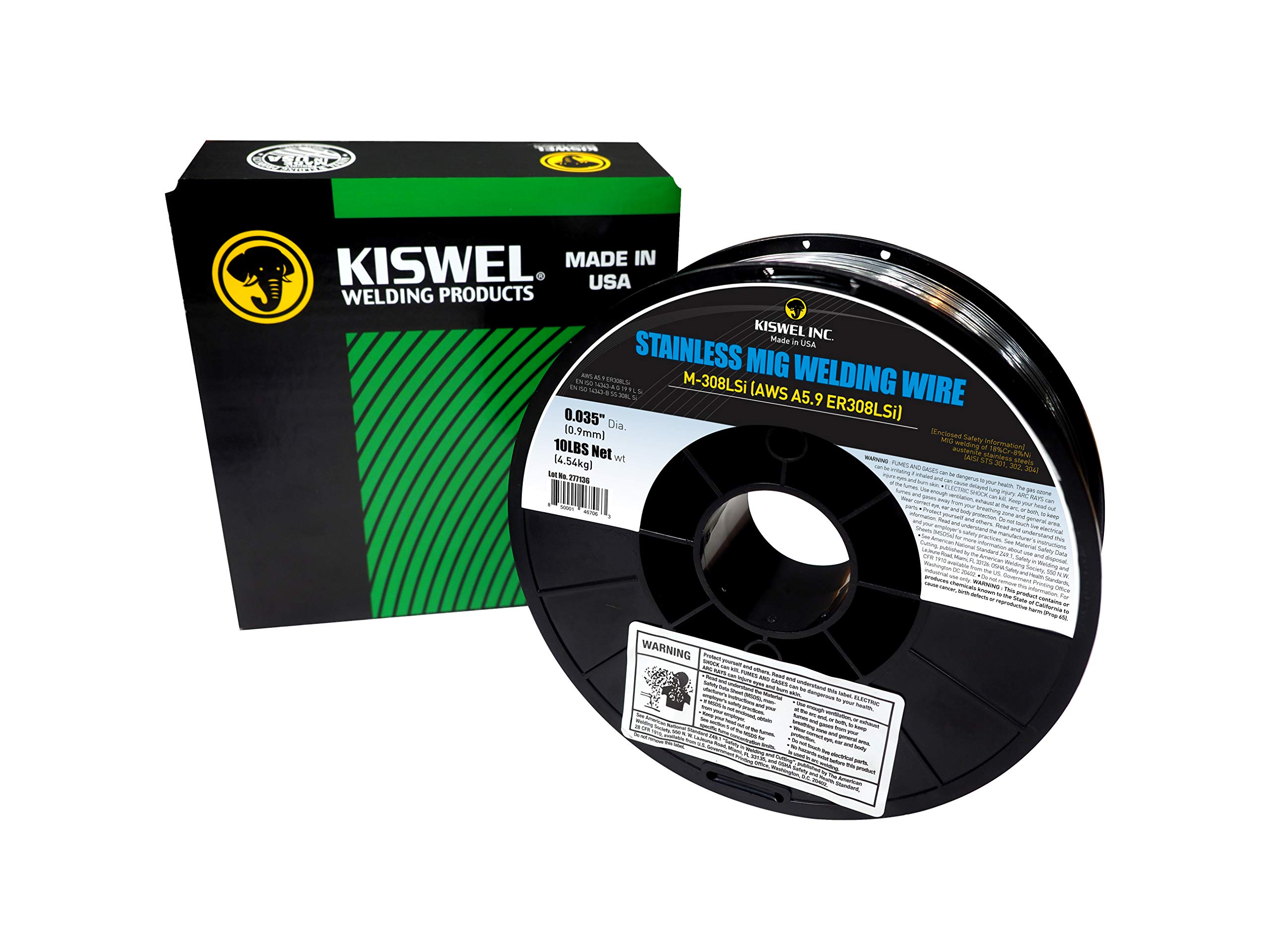 (Made in USA) Kiswel M-308LSI ER308LSI .035 in. Dia 10lb. Mig Welding Wire