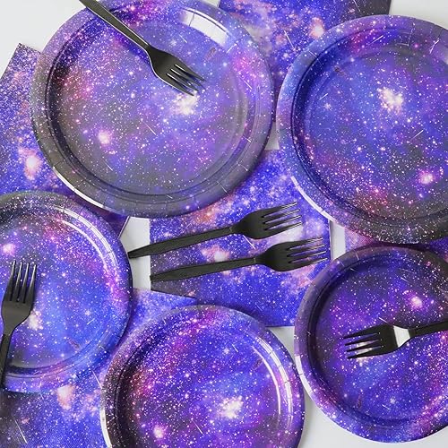 Vista 25 de gisgfim 96 Pcs Thanksgiving Fall Plates and Napkins Party Supplies Autumn Leaves Tableware Set Thanksgiving Pumpkin Maple Party Decorations Favors