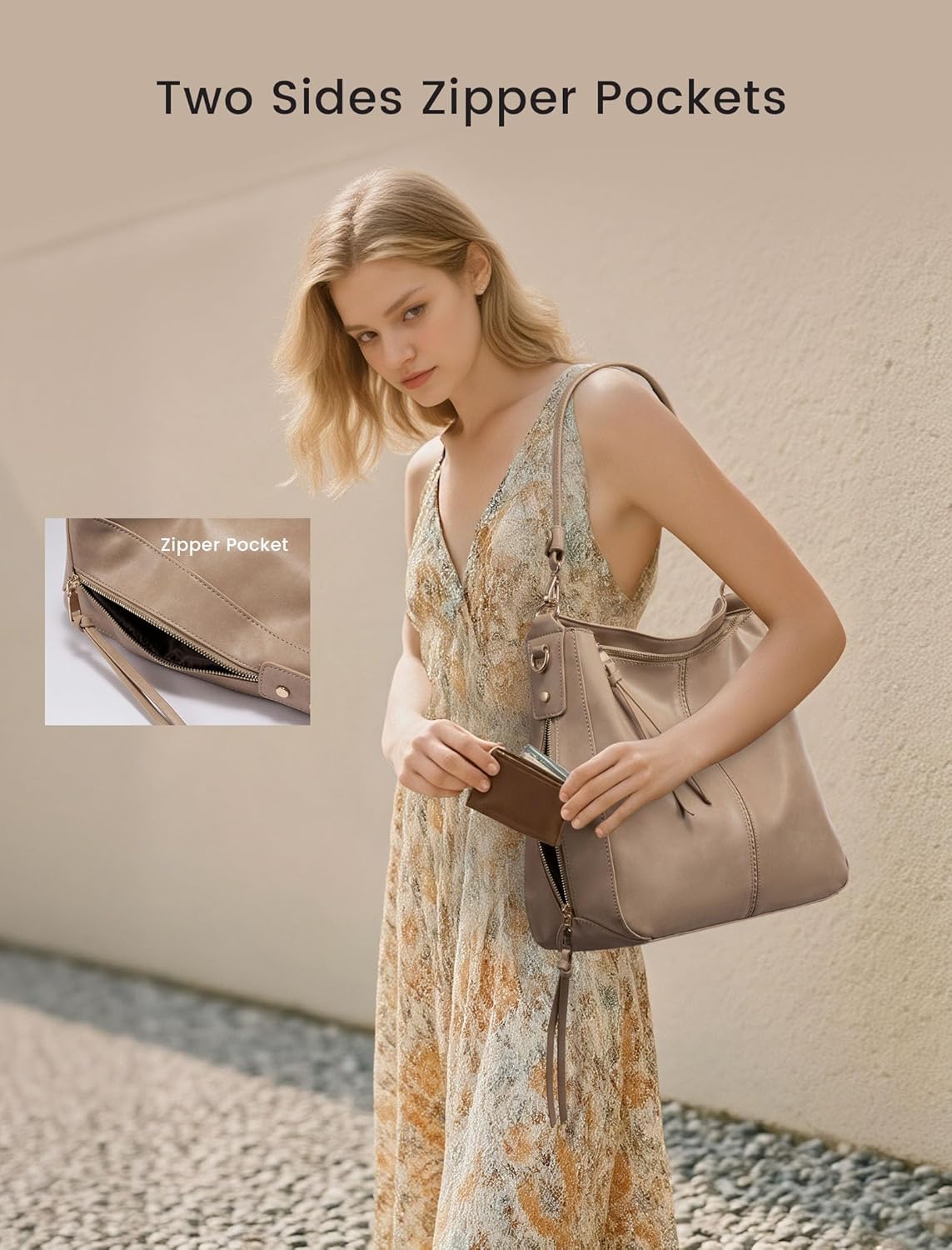 Realer Hobo Crossbody Bags for Women Designer Faux Leather Hobo Handbags Retro Large Size Shoulder Bag Bucket Purse
