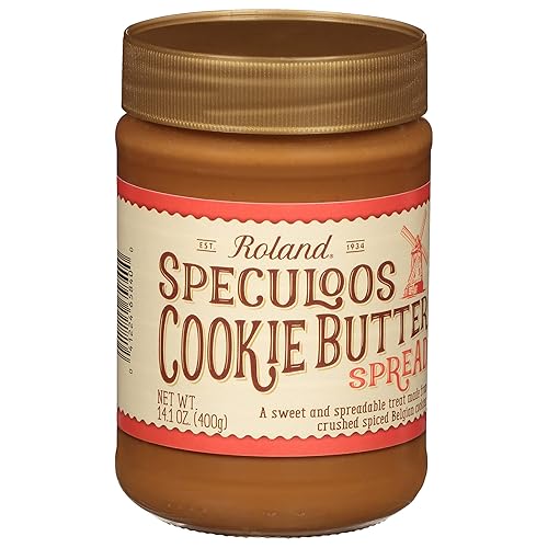Roland Foods Mantequilla de Galletas Speculoos para Untar, Alimento Importado Especializado, Frasco de 14.1 Onzas, El Empaque Puede Variar
