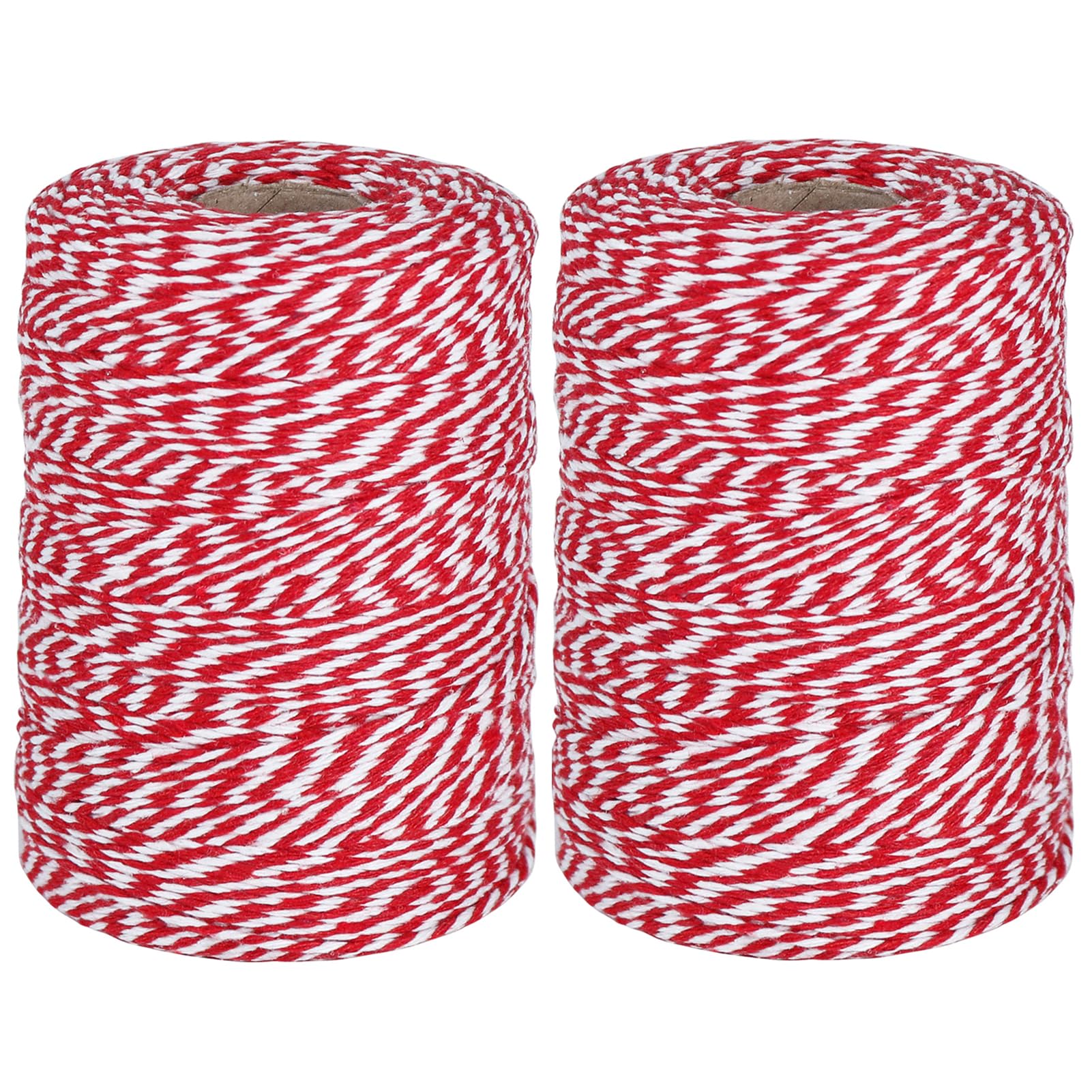 Cordel rojo y blanco Vivifying de algodón para carniceros y repostería, 2 unidades