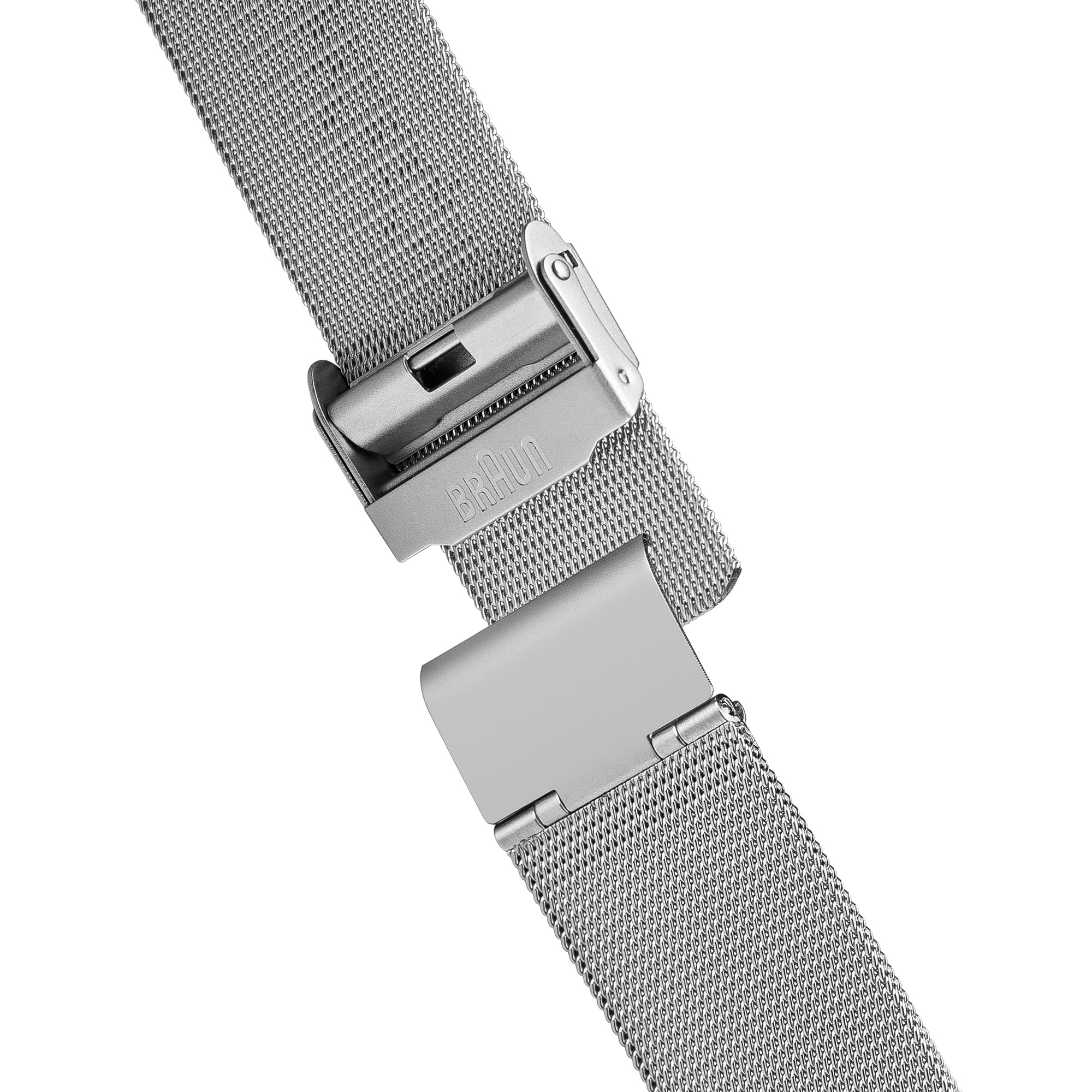 Braun Men's Quartz Three Hand Movement Watch with Analogue Display and Mesh Bracelet