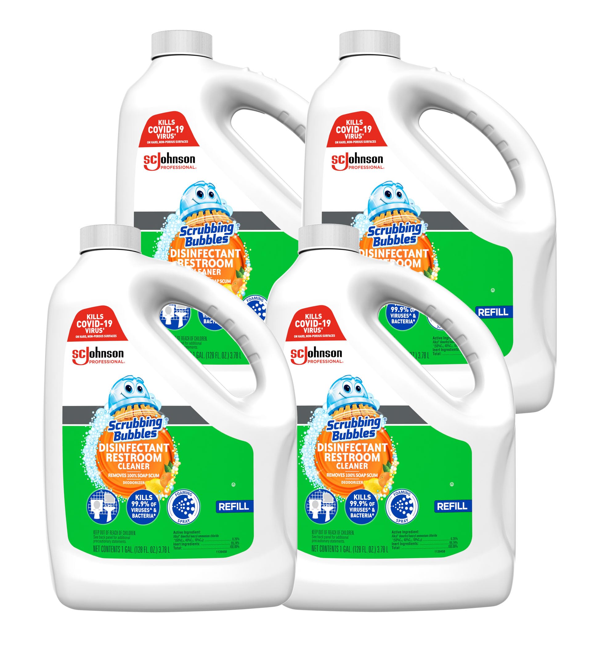 SC Johnson Professional Scrubbing Bubbles Disinfectant Restroom Cleaner 128oz Case Qty 4