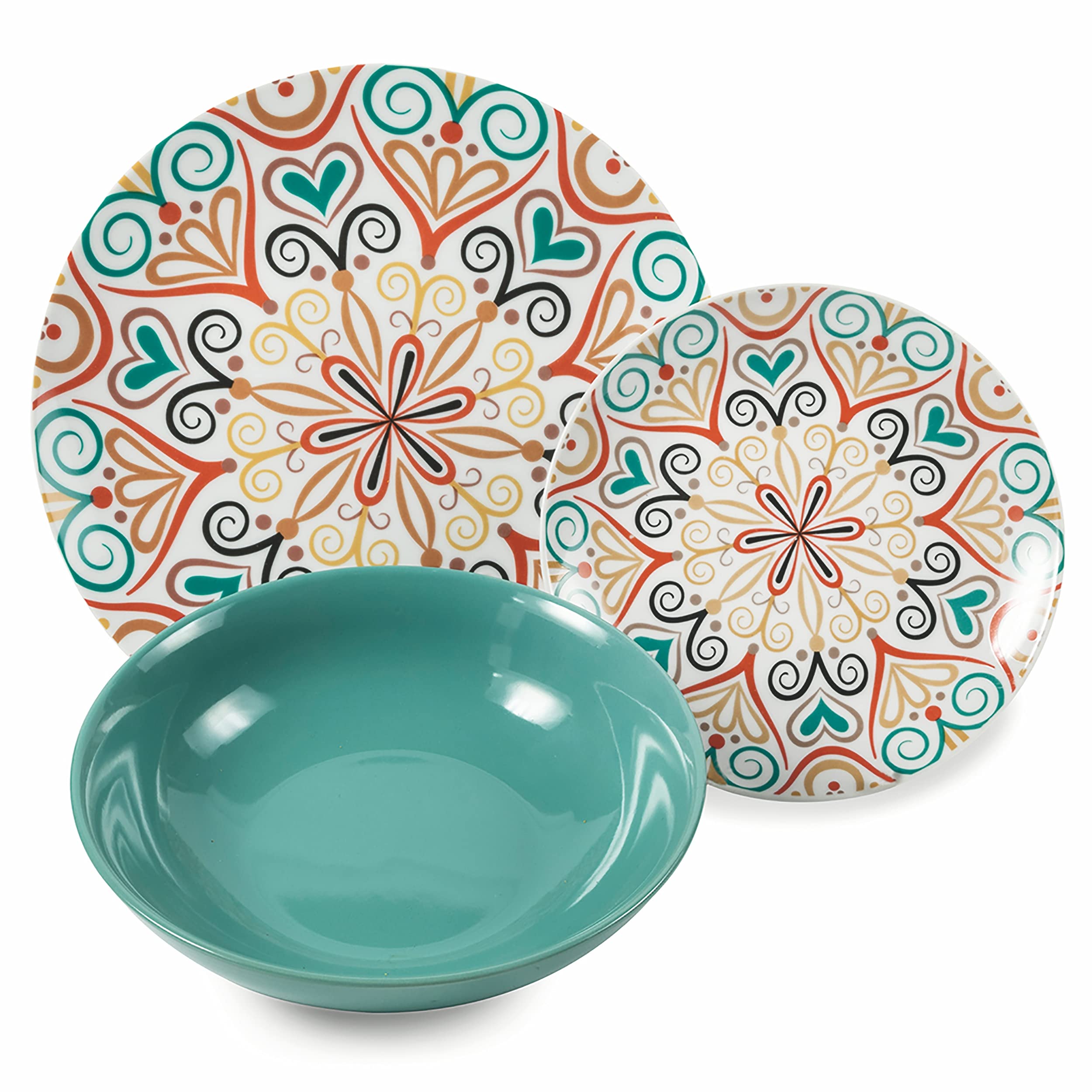Villa d'Este Home Tivoli Sharm 5909276 - Vajilla de 18 piezas de porcelana, multicolor